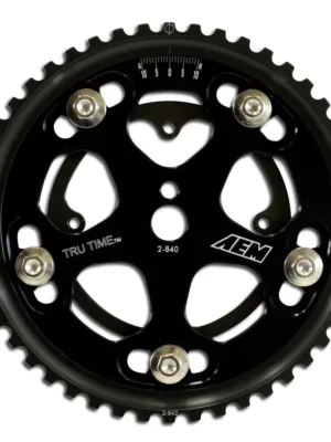 Tru-Time Adjustable Cam Gear, Black Anodized, 5-Bolt design, Fits Eagle VIN:E, VIN:F  and VIN:U engi