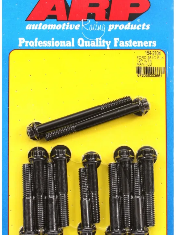 12-Pt Head Black Oxide Intake Manifold Bolts for Ford 351C, 351-400M