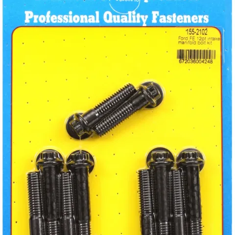 12-Pt Head Black Oxide Intake Manifold Bolts for Ford 390-428 cid FE Series