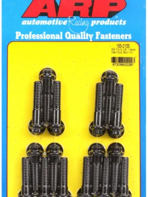 12-Pt Head Black Oxide Intake Manifold Bolts for Ford 429-460 cid