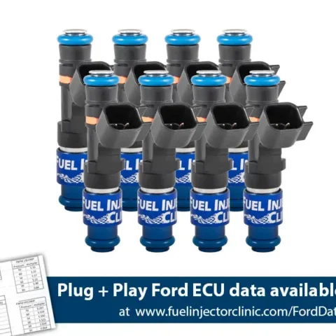 1000cc (85 lbs/hr at 43.5 PSI fuel pressure) FIC Fuel   Injector Clinic Injector Set for Mustang GT