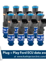 1000cc (85 lbs/hr at 43.5 PSI fuel pressure) FIC Fuel   Injector Clinic Injector Set for Ford F150 (