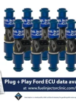 1650cc (180 lbs/hr at 58 PSI fuel pressure) FIC Fuel  Injector Clinic Injector Set for Ford F150 (20