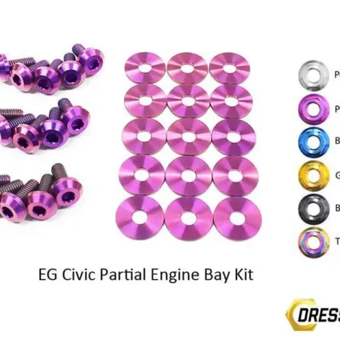 Honda Civic EG (1992-1995) Titanium Dress Up Bolts Partial Engine Bay Kit