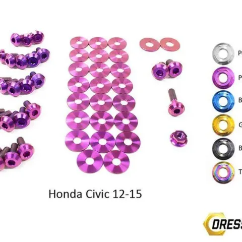 Honda Civic (2012-2015) Titanium Ti Dress Up Bolts Engine Bay Kit