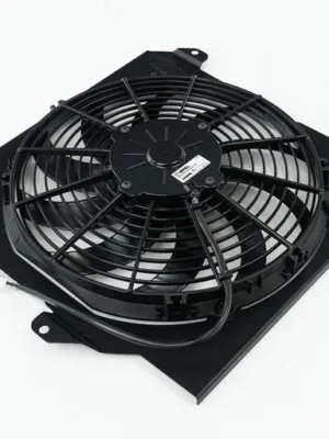 Honda/Acura K-Swap Fan Shroud w/ Fan - Black Finish (CSF #2858FB)