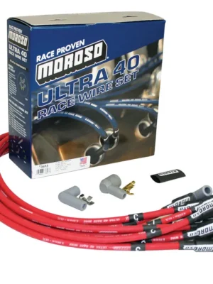 IGNITION WIRE SET, ULTRA 40, UNSLEEVED, FORD 351W, HEI, RED
