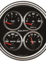 GAUGE, QUAD, 5in, 0OE-90OF, ELEC, DESIGNER BLACK II
