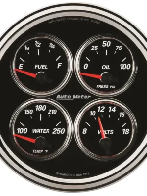 GAUGE, QUAD, 5in, 0OE-90OF, ELEC, DESIGNER BLACK II