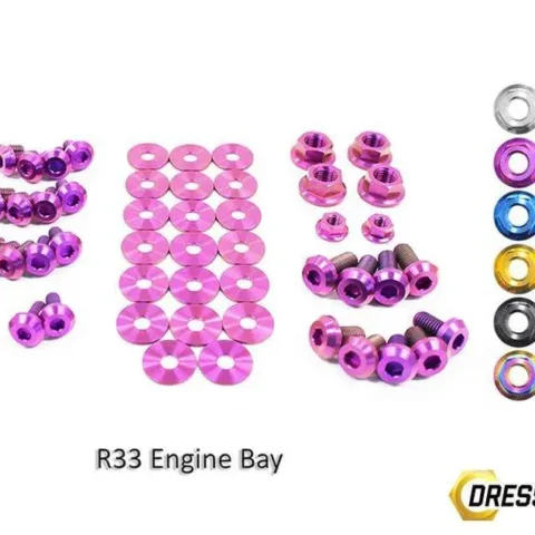 Nissan Skyline R33 (1993-1998) Titanium Dress Up Bolts Engine Bay Kit