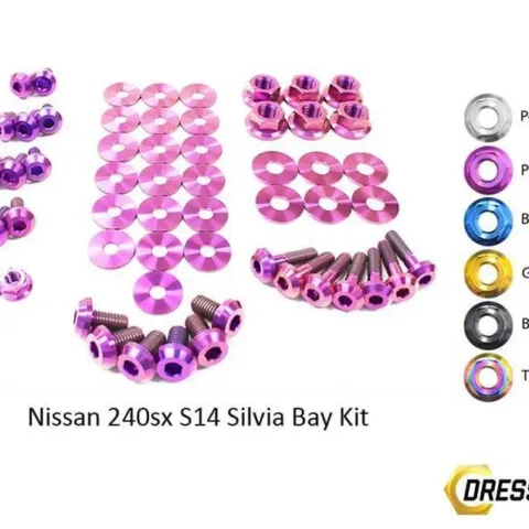 Nissan S14 240sx (1995-1998) Titanium Dress Up Bolts Engine Bay Kit
