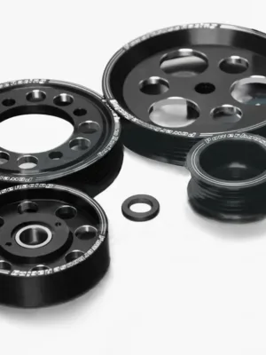 PHR BLACK EDITION BILLET ALUMINUM PULLEY SET FOR 2JZGTE 4 PIECE