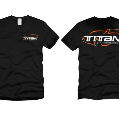 Titan Motorsports T-Shirts - Black w/ Orange Supra Silhouette